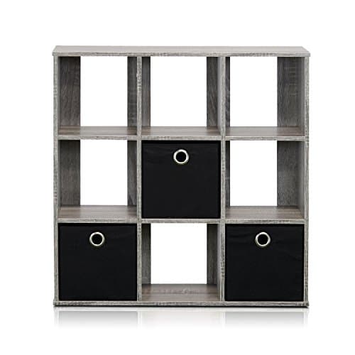 Furinno Espresso 3x2 Cube Storage Bookcase with Bins