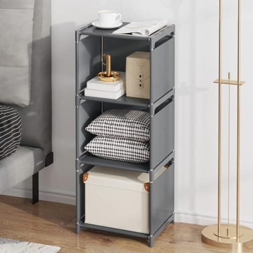 RIIPOO 4-Layer Storage Bookcase for Small Spaces | Versatile Bedroom Closet Organizer