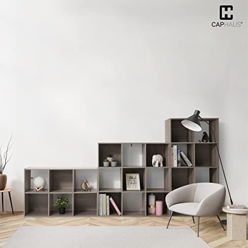CAPHAUS Rustic Grey Oak 11-Inch Cube Storage Organizer Shelf, 6-Cube / 8-Cube / 9-Cube