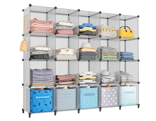 HOMIDEC Modular Cube Storage Organizer, Black, for Living Room, Bedroom, Office