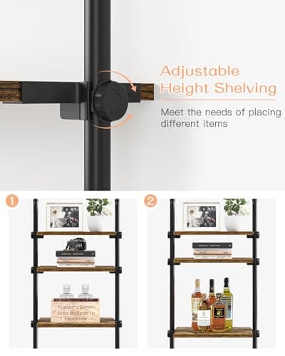 ALLZONE Tall Narrow Bookshelf, 4-Tier Ladder Bookcase for Small Spaces