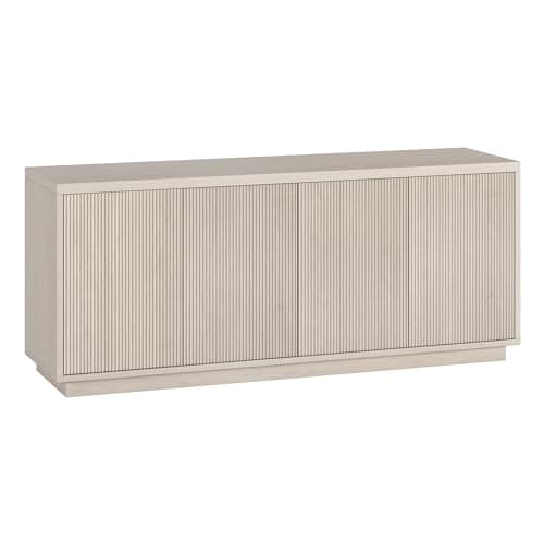 Henn&Hart Hanson Beech White TV Stand, 57" Wide
