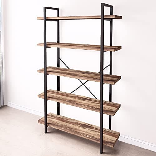 Vintage Brown 3-Tier 45MinST Industrial Bookcase