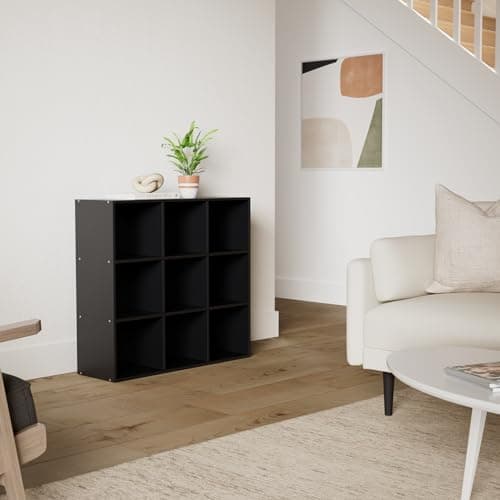 Customizable 9-Cube Storage Organizer - Black
