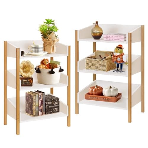 VECELO Industrial 3-Tier Bookshelf, Retro Brown for Home Office