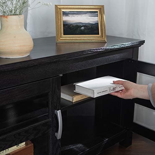 Walker Edison Black 44" 2 Door TV Stand 48" TV Corner Cabinet Living Room Storage