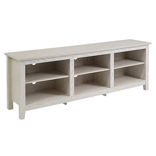Walker Edison Wren Classic 6 Cubby TV Stand, 70 Inch, Black