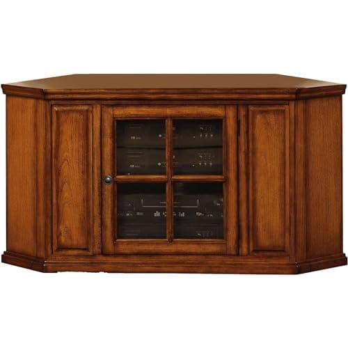 Leick Home 82287 Mission Oak Two Door TV Stand 50" TVs Living Room Storage