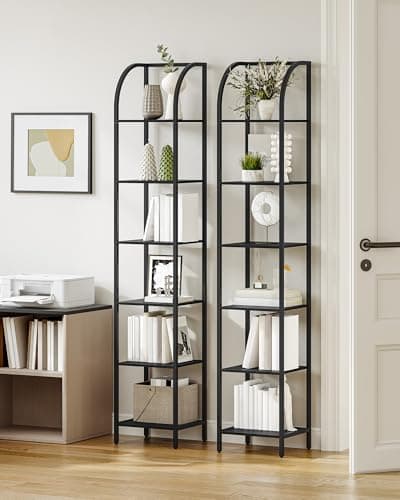 Industrial Style 6-Tier Black Steel Frame Bookcase BC56004B