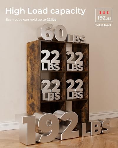 GTPLAYER 6-Cube Storage Organizer Shelf for Closet and Bedroom - Rustic Brown
| Stackable 2x3 Design 11" Bin Storage Organizer - Partial Back Panels, Rustic Brown
| Vertical or Horizontal Use 11" Bin Storage Organizer - GTPLAYER 6-Cube Shelf, Rustic