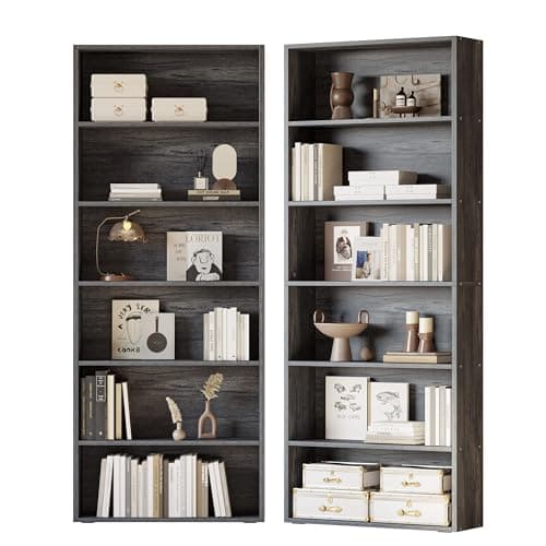 Ironck 6-Tier Floor Standing Bookcase 70" Tall Home Office and Living Room Furniture