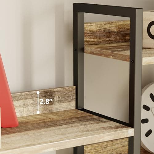 IRONCK Triple Wide 5 Tiers Industrial Bookshelf with Metal Frame