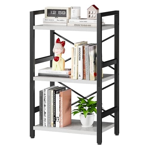 Rustic Brown 4 Tier Bookshelf for Living Room, Bedroom, Home Office