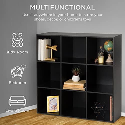 Customizable 9-Cube Storage Organizer - Black