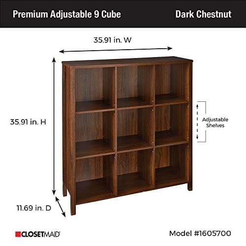 ClosetMaid Dark Chestnut 9-Cube Premium Organizer