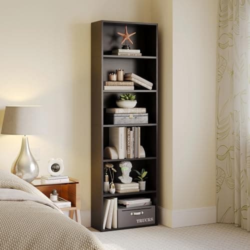 White 5-Tier MXV Bookshelf for Home Office, Living Room, Bedroom