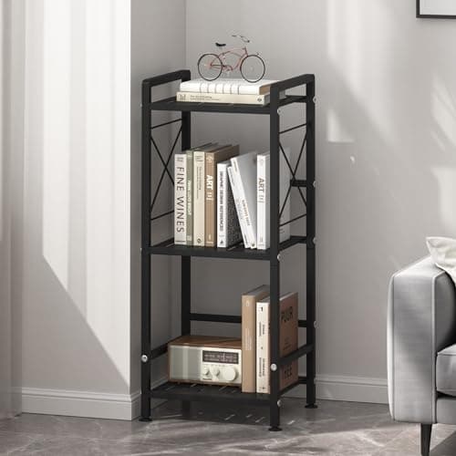 3 Tier Metal Bookshelf for Bathroom and Kitchen Organizer