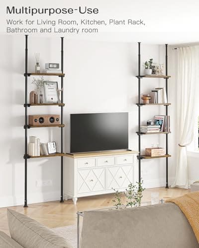 ALLZONE Tall Narrow Bookshelf, 4-Tier Ladder Bookcase for Small Spaces