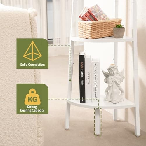 5-Tier Corner Shelf Stand with LED Light for Bedroom and Office