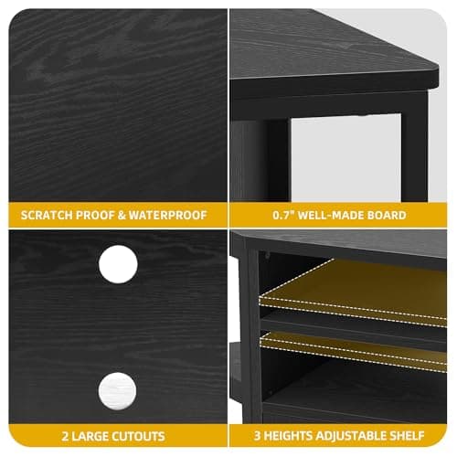 Farmhouse TV Stand for 55/50 Inch TV with Storage & Power Outlets
