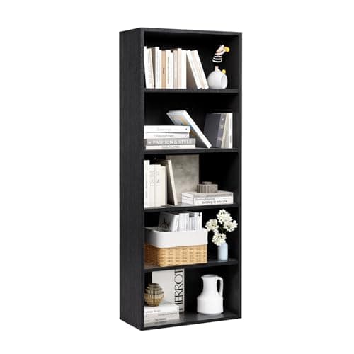 Oneinmil 6-Tier Floor Standing Bookshelf, White, Home Office Decor