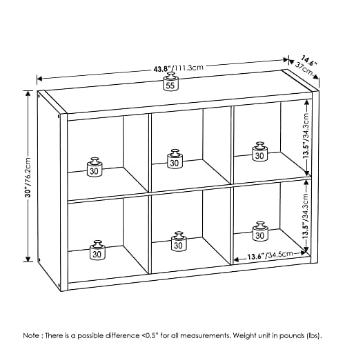 Furinno 6-Cube Decorative Storage Organizer, White