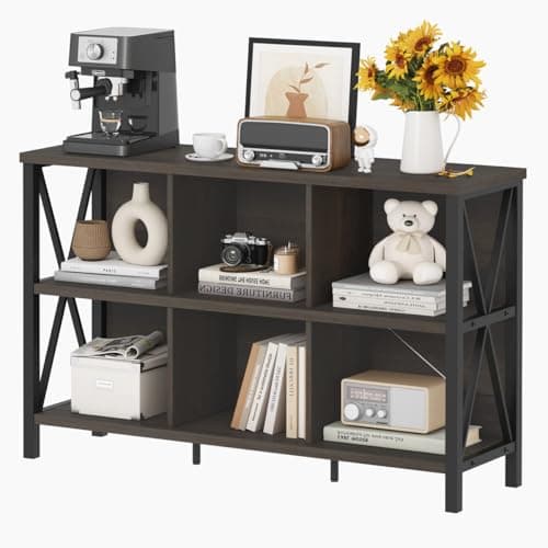 Fatorri Rustic Oak 47 Inch Cube Storage Bookcase with Shelf
