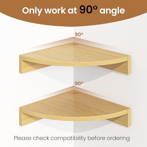 Oak Wood 3-Pack Corner Wall Shelves for Any Room