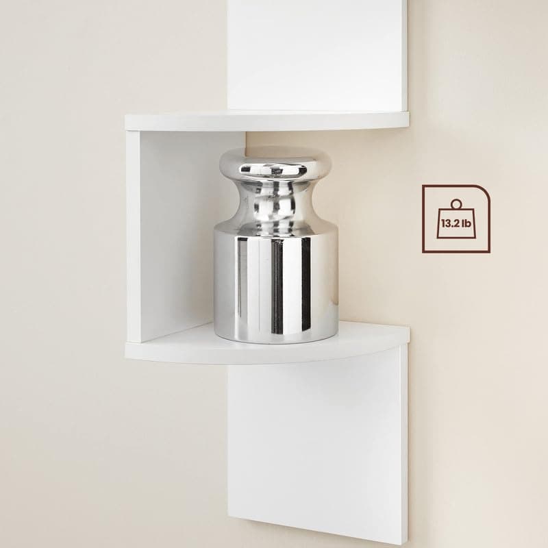 VASAGLE Cloud White 5-Tier Floating Corner Bookshelf for Home Office