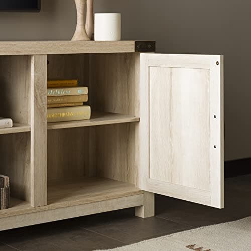 Walker Edison Georgetown White Oak Double Barn Door TV Stand for 65 Inch TVs, 58 Inch