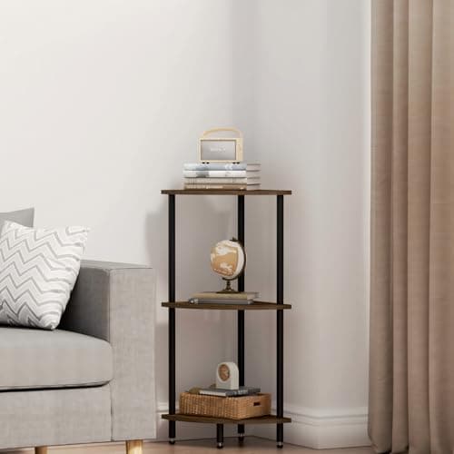 Rustic 3-Tier Corner Shelf for Small Spaces | Bedroom, Living Room, Kitchen