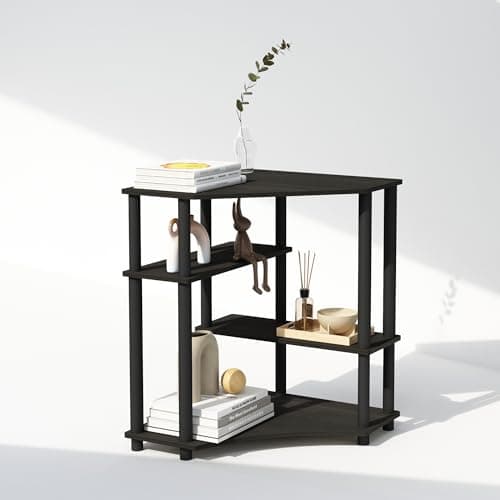 Furinno Turn-N-Tube Multipurpose Corner Shelf in Espresso/Black