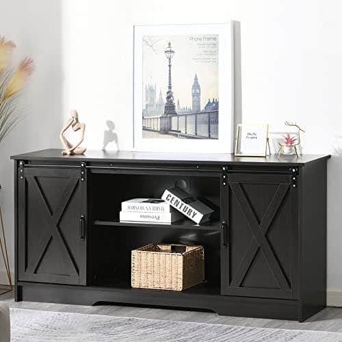 4 Ever Winner White TV Stand for 65" TV with Storage and Shelves