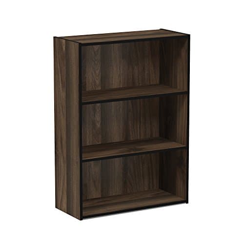 Furinno Pasir 3-Tier Columbia Walnut Open Shelf Bookcase