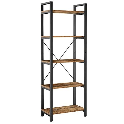 IRONCK 5-Tier Vintage Industrial Bookshelf 110 lbs Home & Office Decor