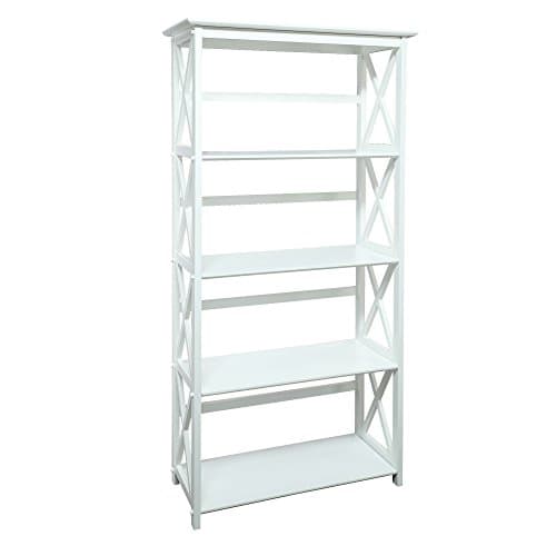 Mountego White 3-Shelf Casual Home Bookcase