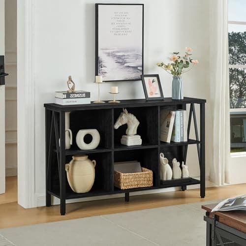 HOMISSUE Rustic Black Cube Storage Organizer Shelf for Living Room and Office  
HOMISSUE Industrial Style Wide Cube Bookshelf with 6 Cubes for Home Organization  
HOMISSUE Black 3-Tier Cubby Bookcase with 6 Cubes for Living Room and Office Organizati