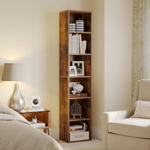 White 5-Tier MXV Bookshelf for Home Office, Living Room, Bedroom