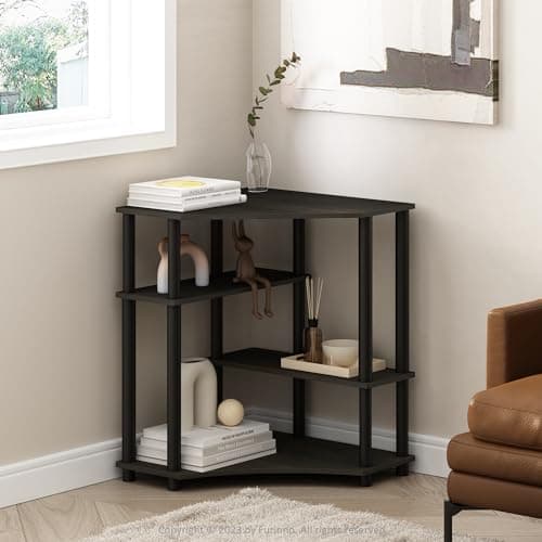 Furinno Turn-N-Tube Multipurpose Corner Shelf in Espresso/Black