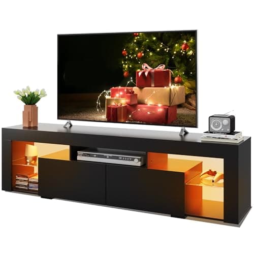 WLIVE 63 Inch TV Stand for 60-70 Inch TVs, Modern Living Room Console with 2 Drawers, White