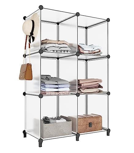 HOMIDEC Modular Cube Storage Organizer, Black, for Living Room, Bedroom, Office