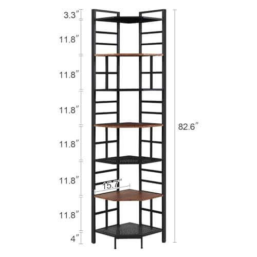 Industrial Corner Shelf for Home Office and Living Room
