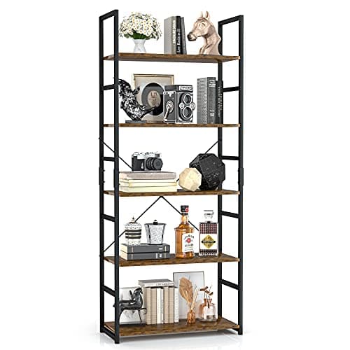 Vintage OTK 5 Tier Bookshelf for Living Room, Bedroom, and Home Office