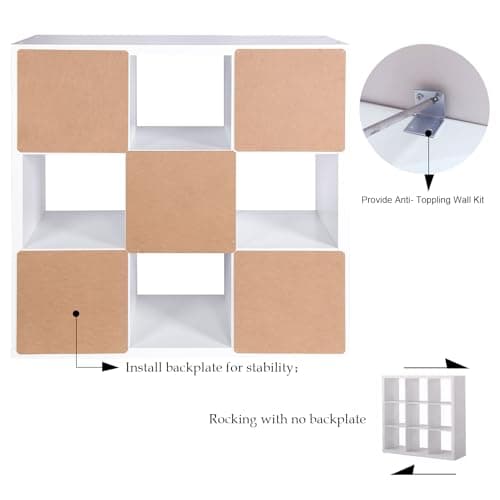 PACHIRA US 9 Inch Cube Storage Shelf, White Finishes