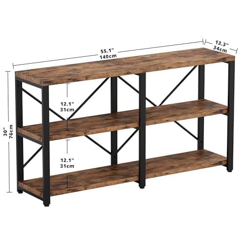 IRONCK Double Wide 55 in 3-Tier Industrial Bookcases