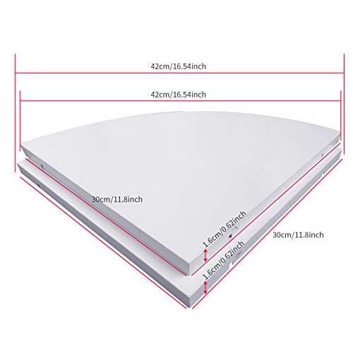White 11 Inch Corner Wall Shelf Set for Kitchen, Living Room, Bathroom Decor