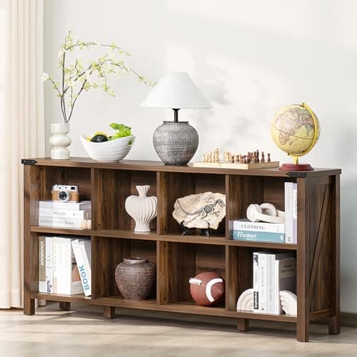 Navy Blue 47" Cube Bookcase with Legs for Entryway and Living Room