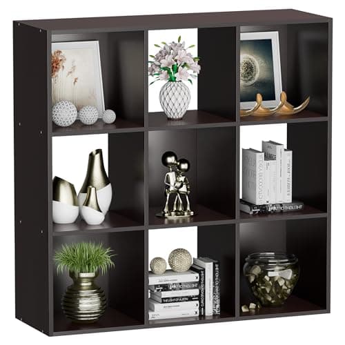 White Freestanding 3-Tier Open Wood Cube Storage Shelf with 5 Removable Panels