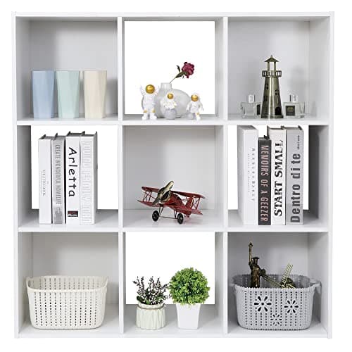 ZenStyle 9 Cube Storage Shelf Organizer, Black, Customizable Bookshelf System