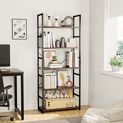 Vintage OTK 5 Tier Bookshelf for Living Room, Bedroom, and Home Office